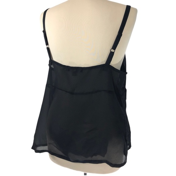 Camisole Size zipper easy on off adjustable strap Empire waist sheer Black M - Picture 3 of 7